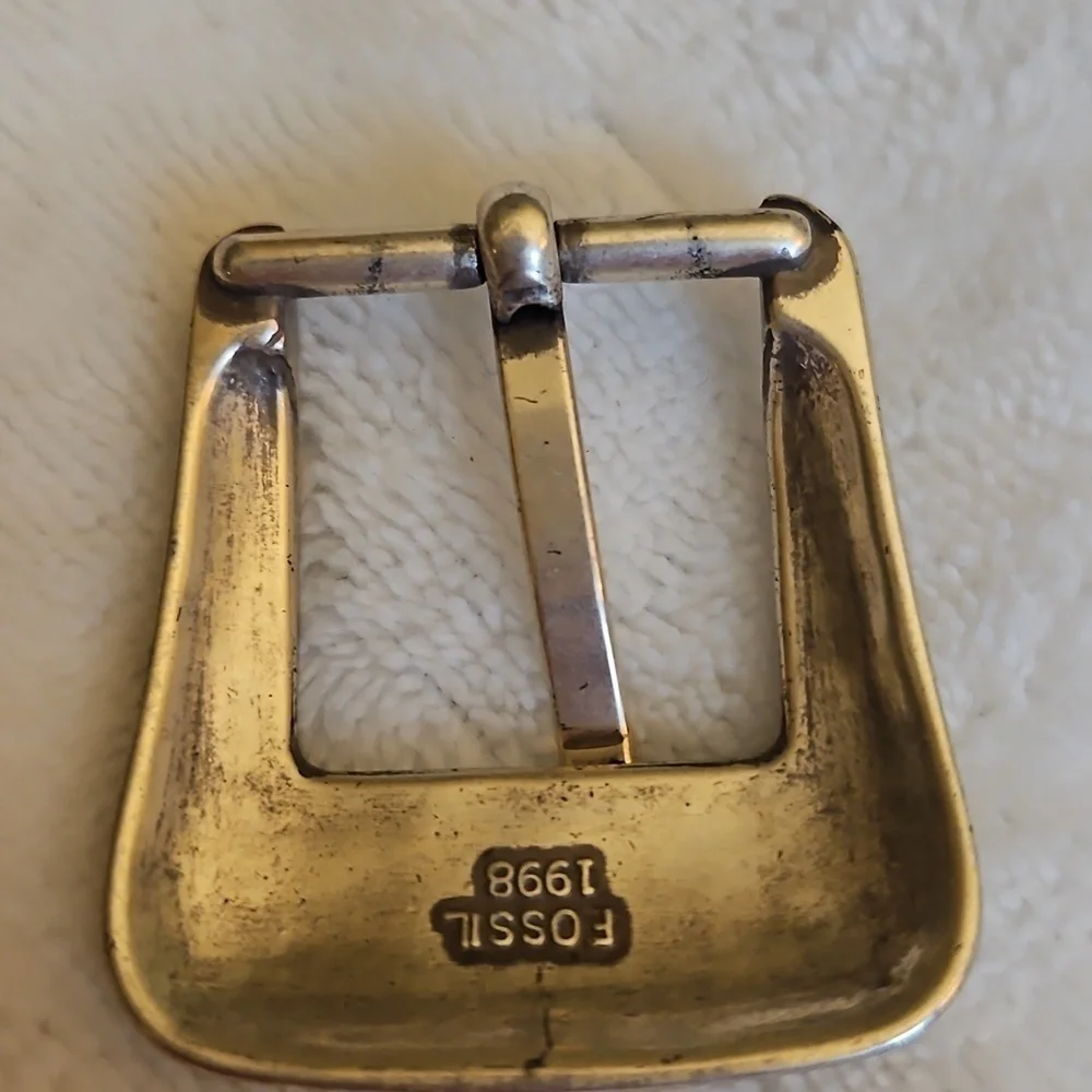 Vintage FOSSIL 1998 Metal Belt Buckle